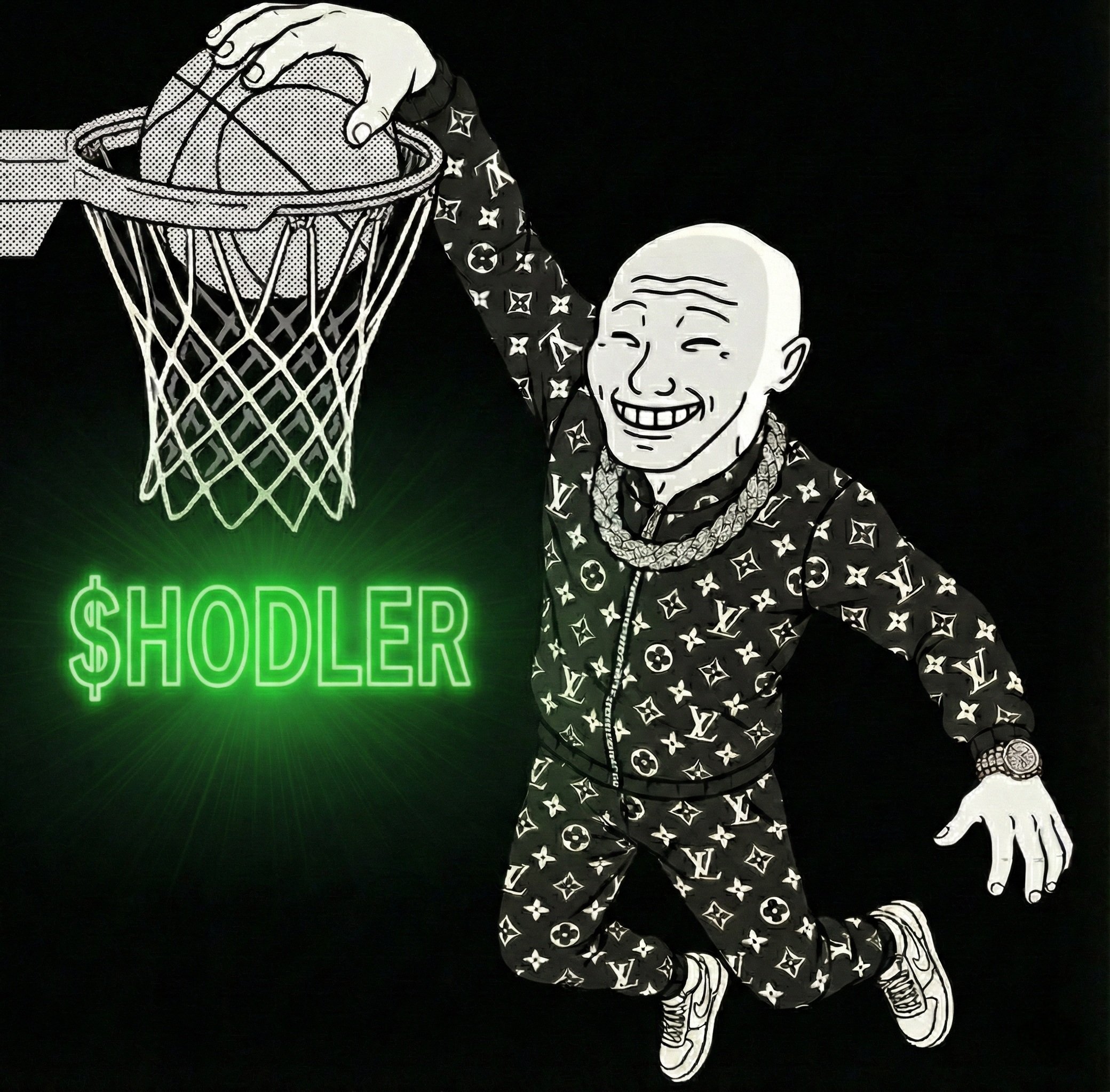 HODLER dunking basketball