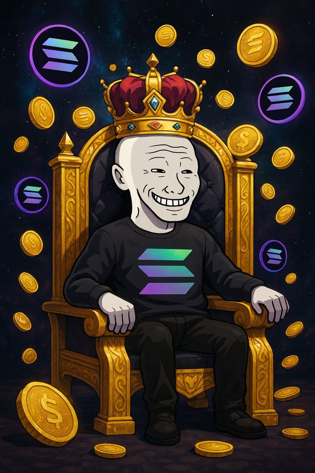 HODLER on throne with crown
